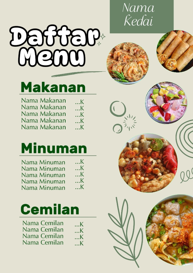 Menu Daftar 