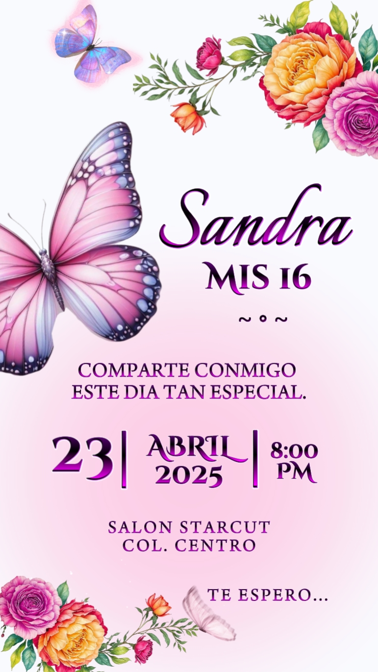 Convite Mariposas