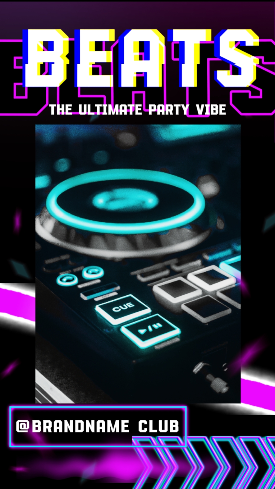 Entertainment Industry Neon Style Nightclub Event Promotion Business Templates