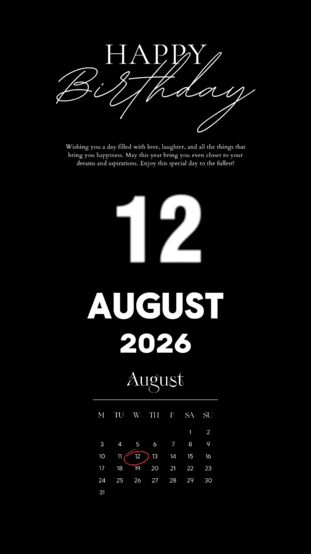12 AUGUST BIRTHDAY 