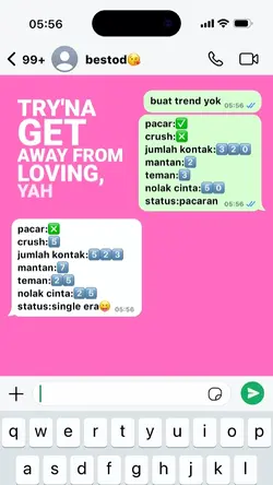 ss chat sama bestie