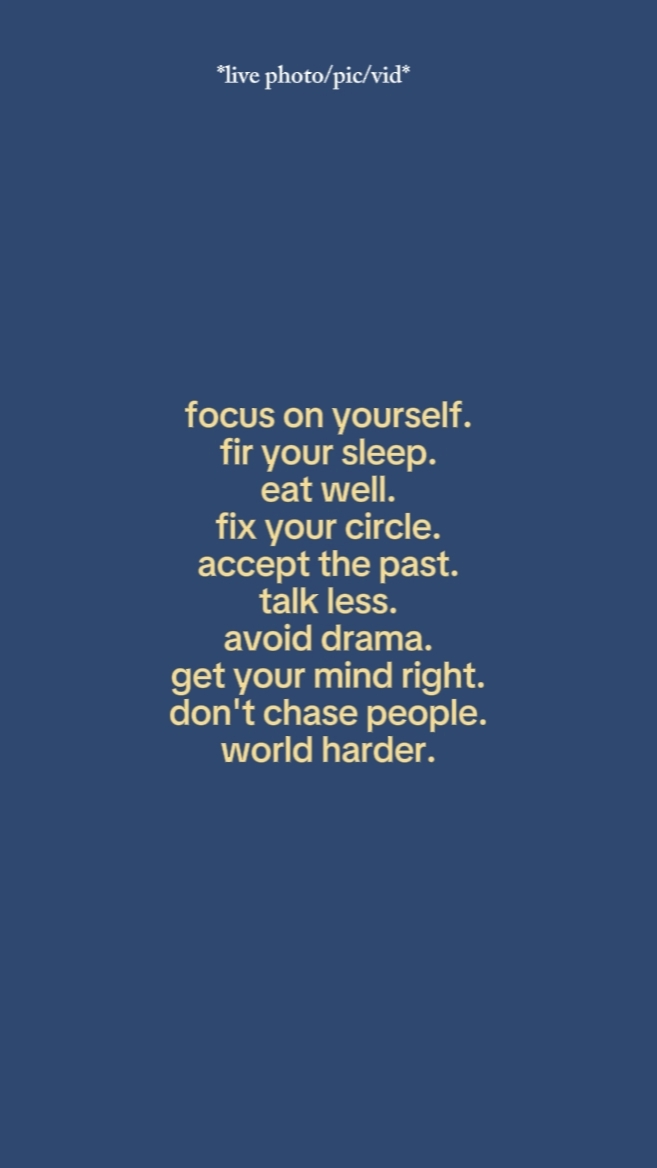 focus on yourself 