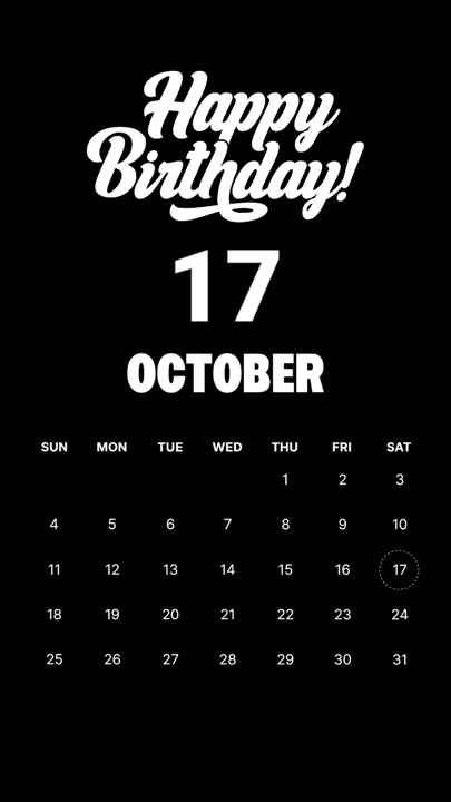 BIRTHDAY 17 OCTOBER