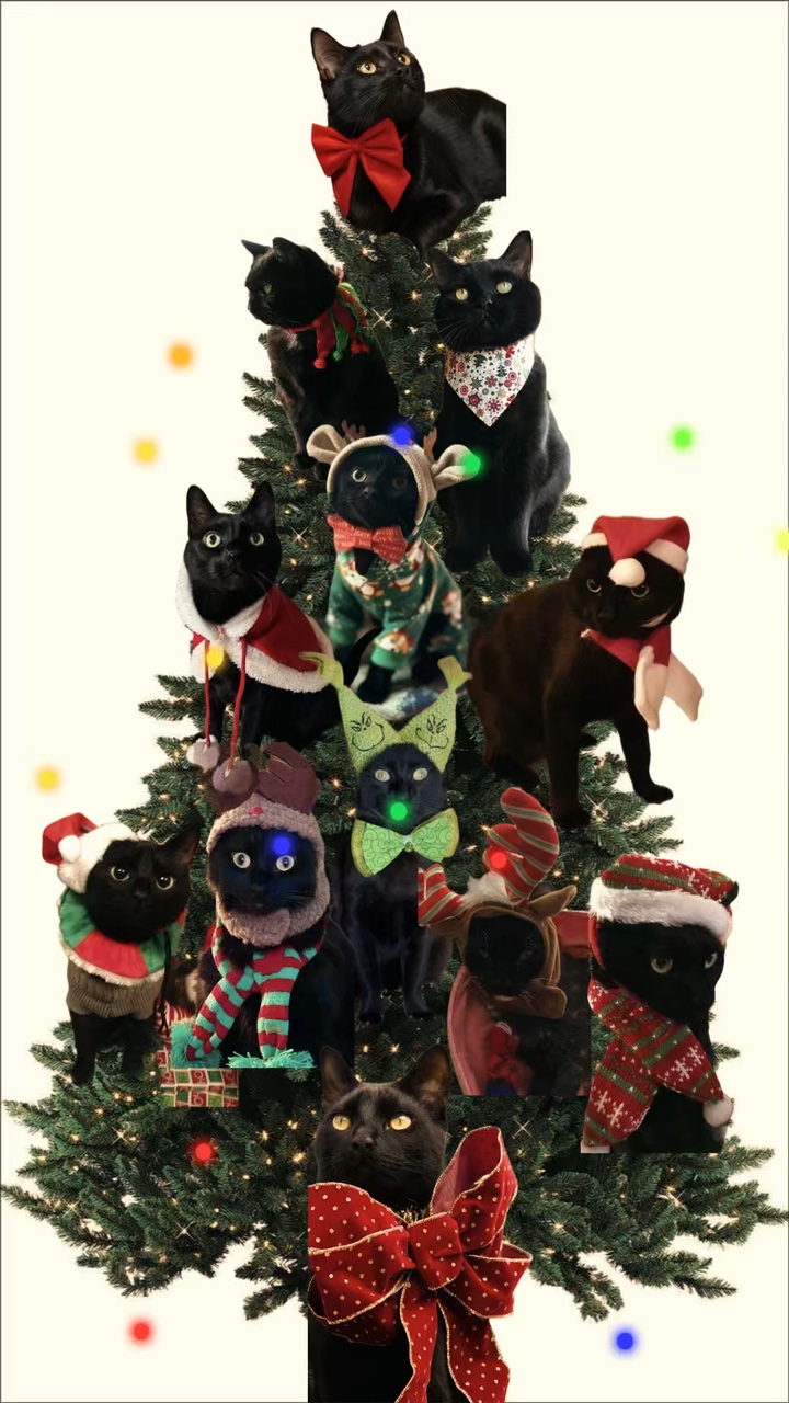 Árvore de natal gato