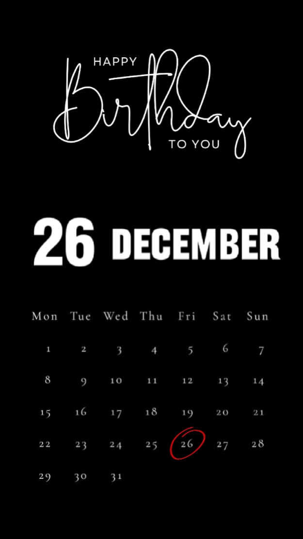 HBD 26 DESEMBER 