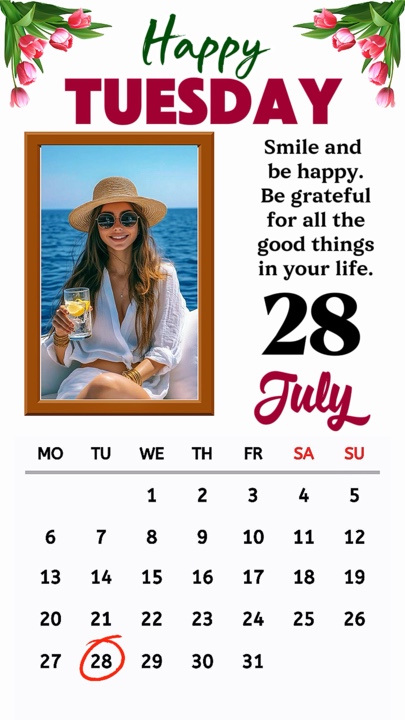 Tuesday 28 July 2026