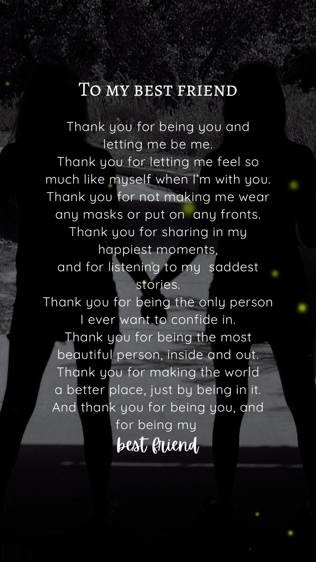 To My Best Friend
