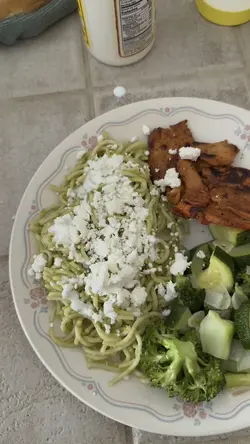 Green spaghetti!