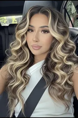Blond wavy hair