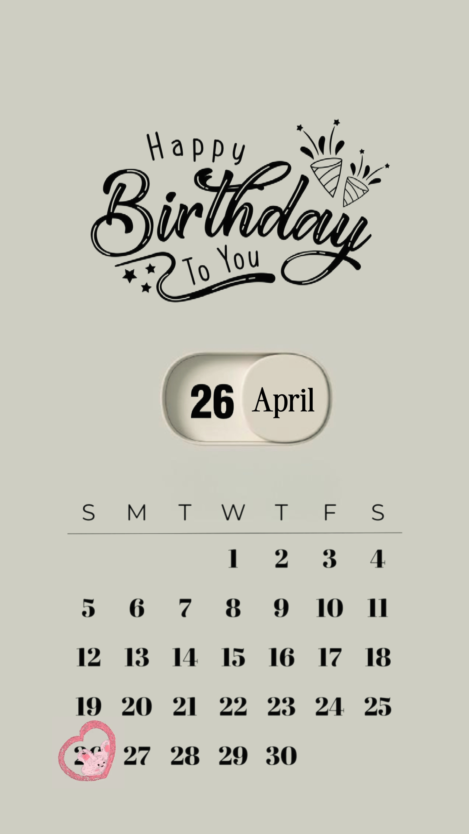 Anniversaire le 26 avril