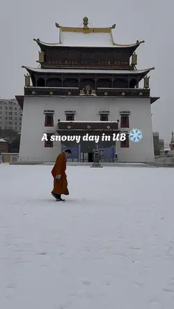 A snowy day in town 