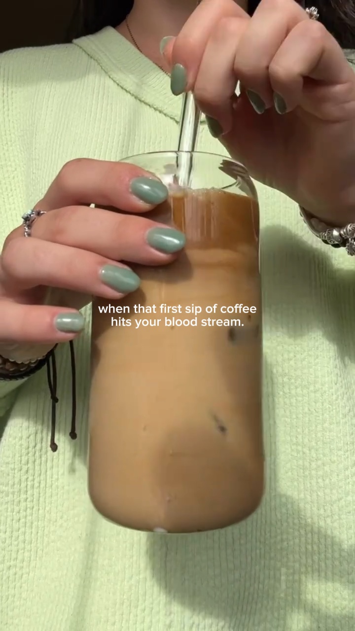 first sip of coffee