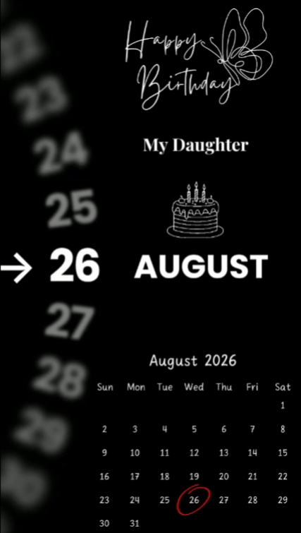 Hbd daughter 26 augu