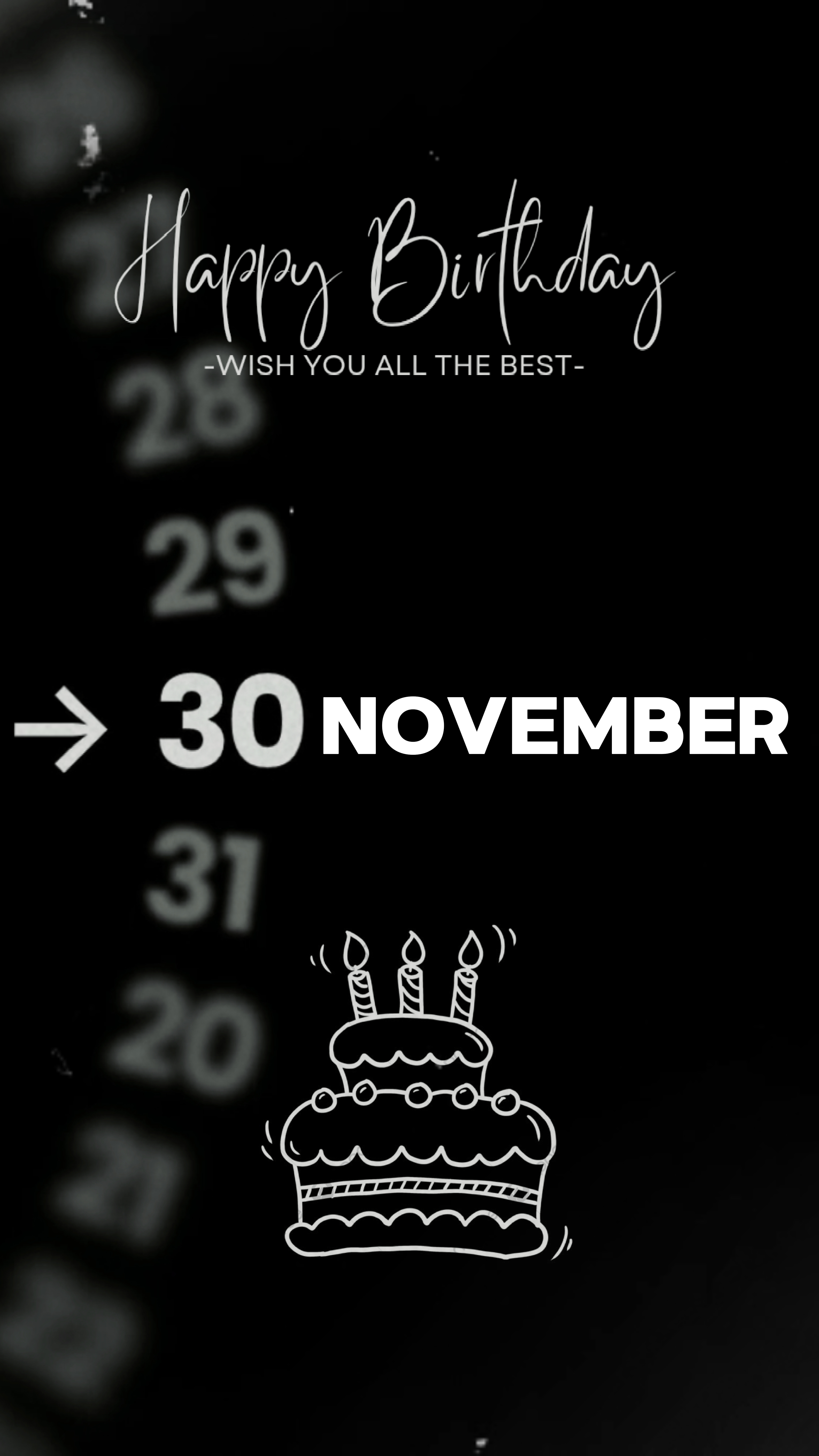 Feliz cumpleaños 30 de noviembre