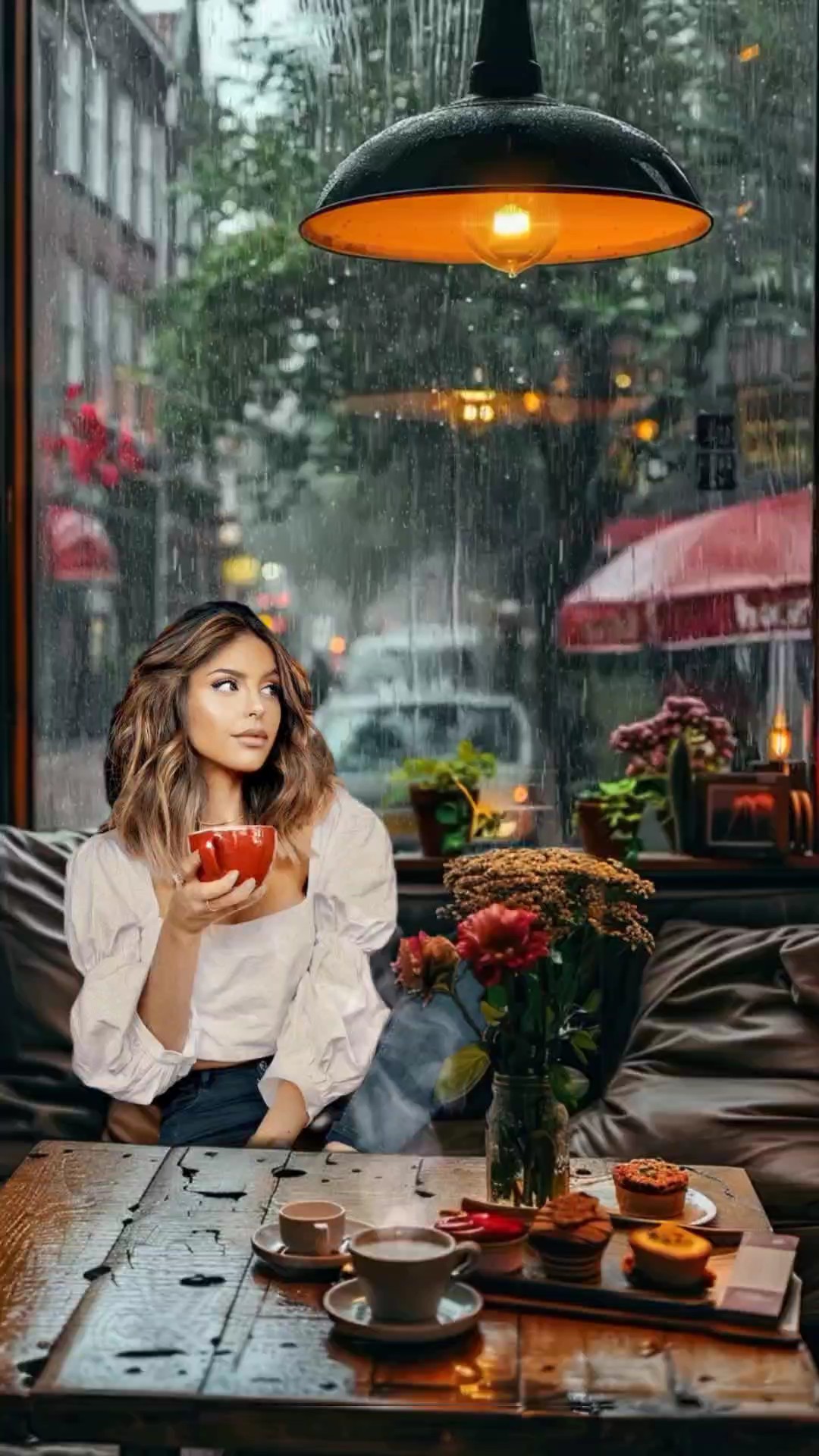 Bebendo café