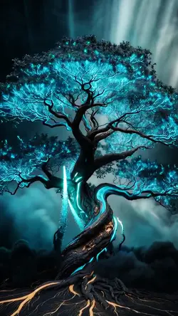 Blue light tree #3