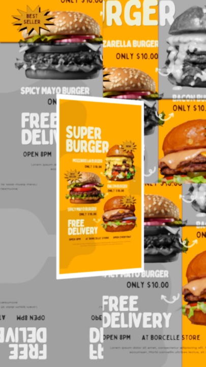 Menu de pôster de comida