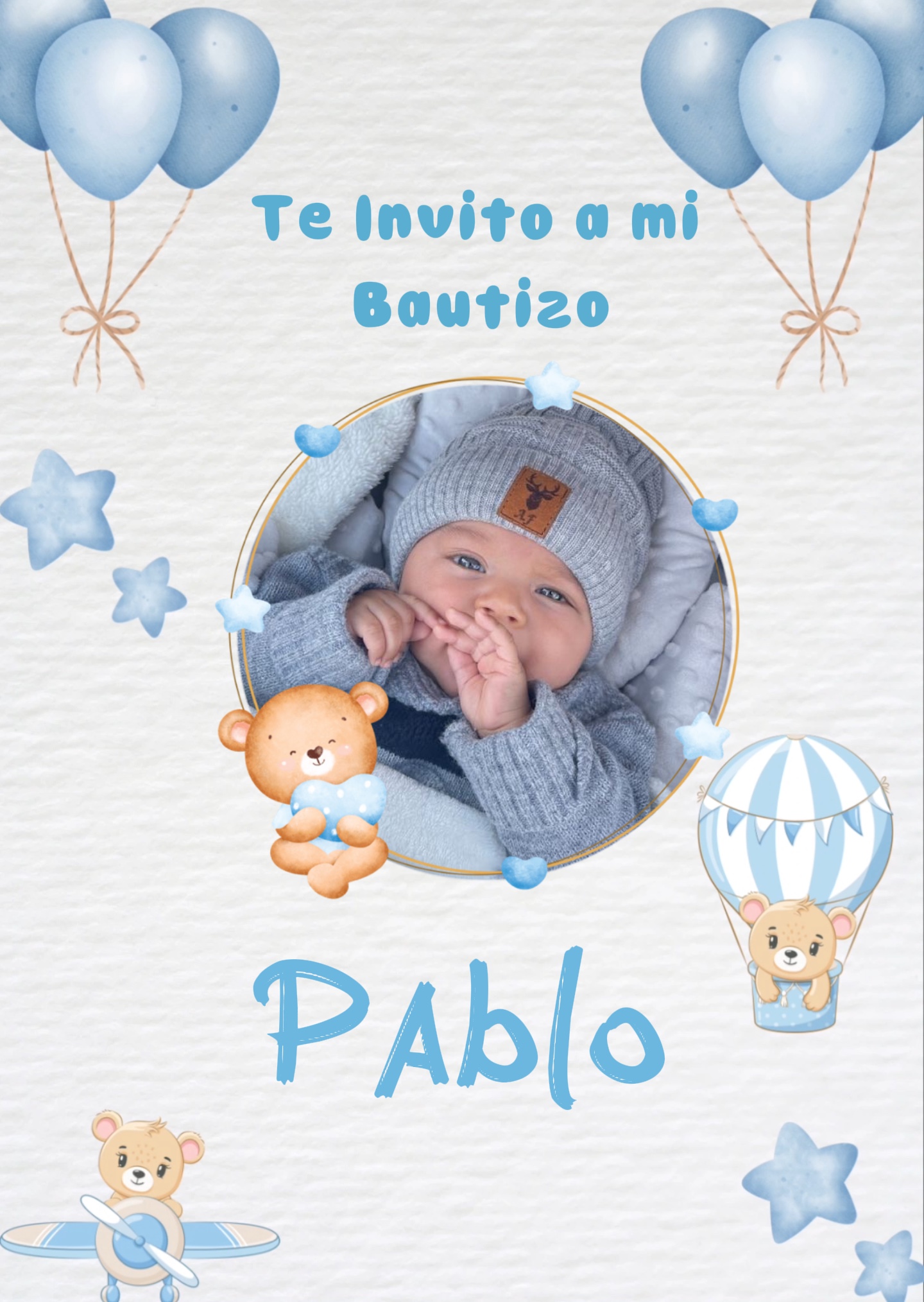Invitación Bautizo 🩵