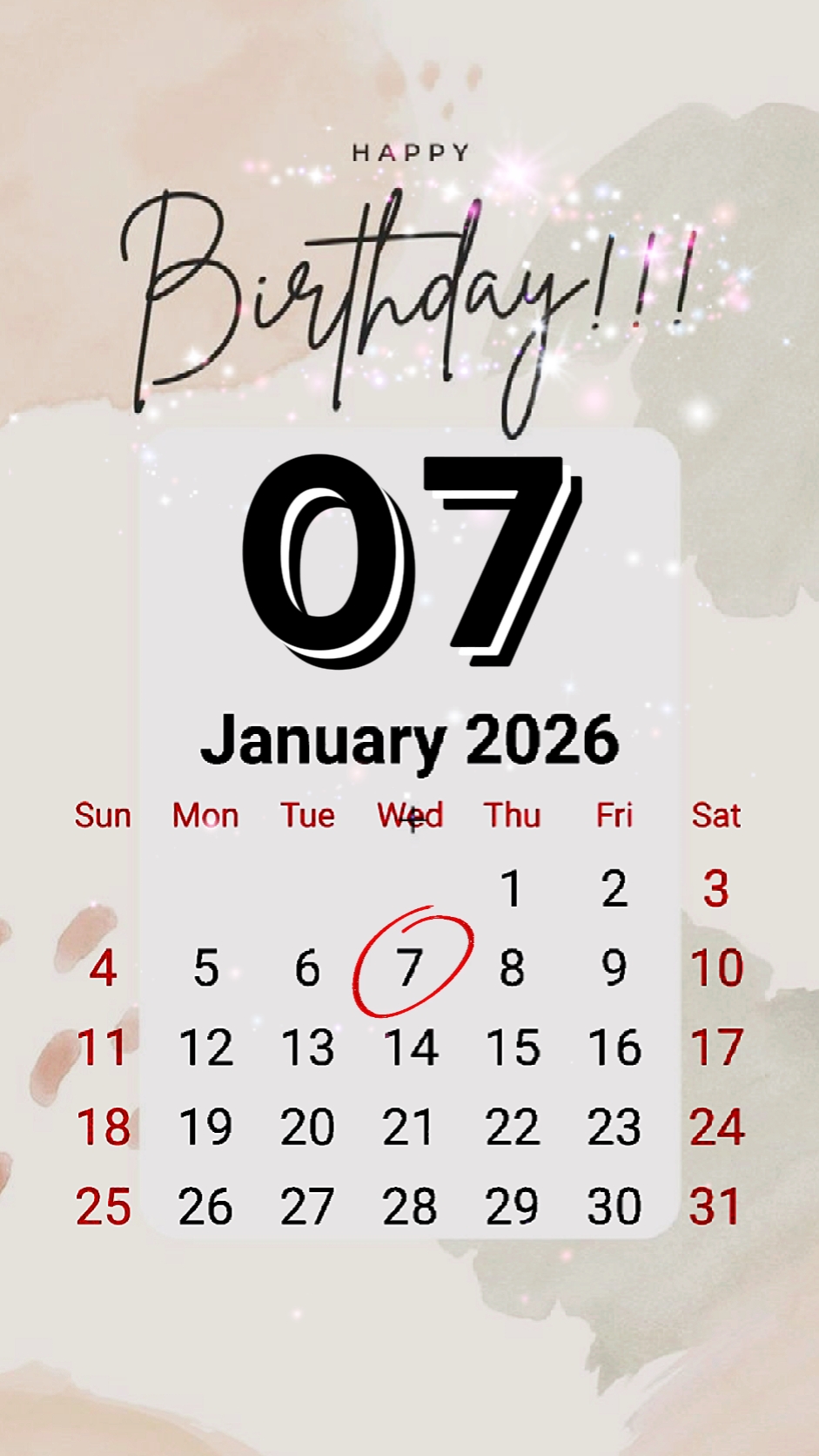 selamat ulang tahun 07 Januari 2026