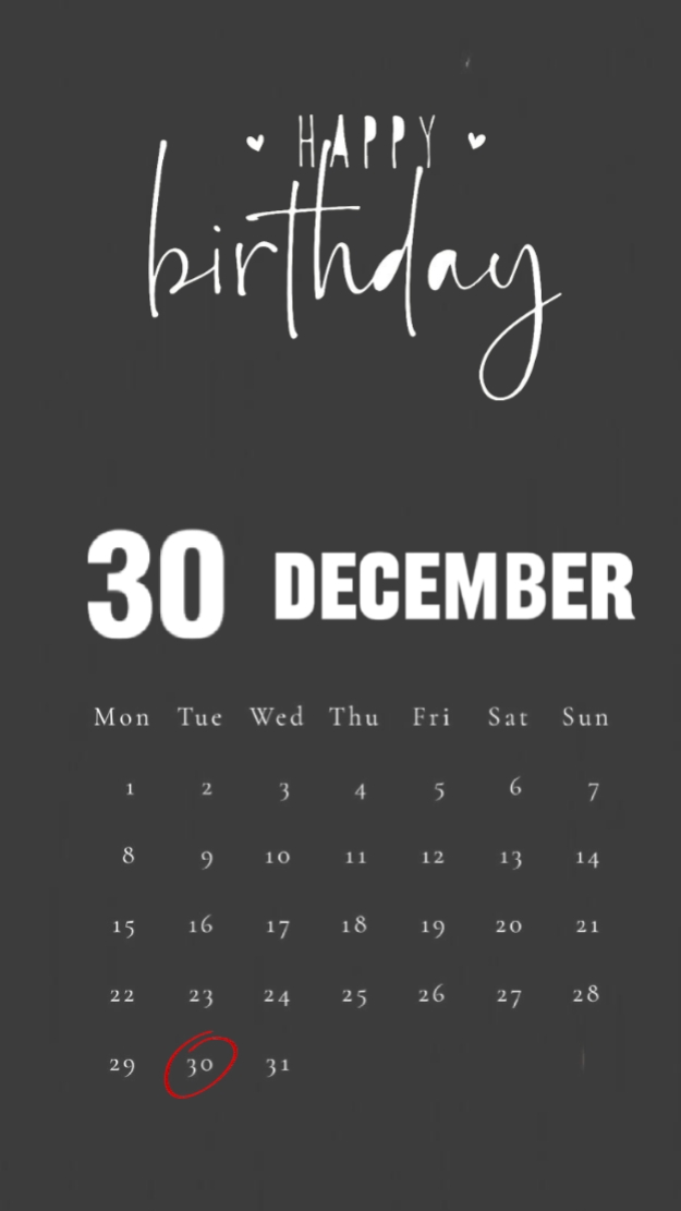 HBD 30 DÉCEMBRE 