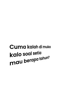 cuma kalah di muka