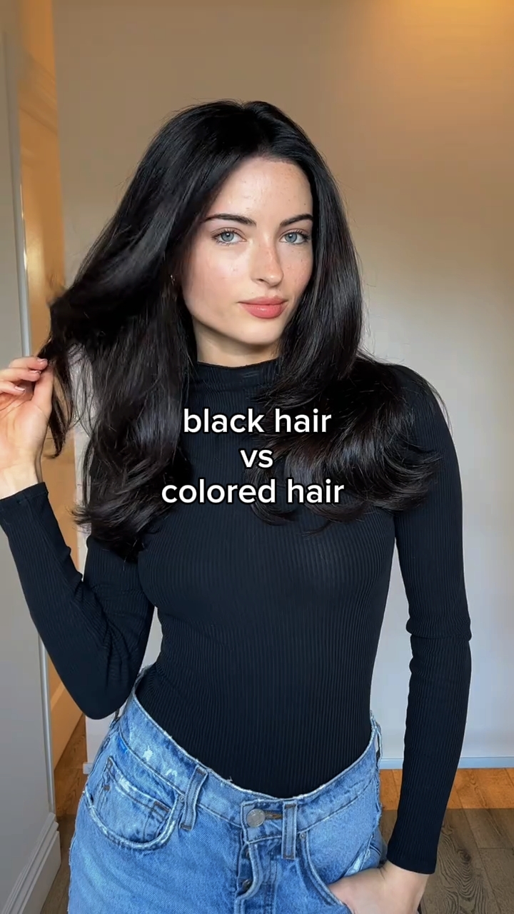 black hair vs color