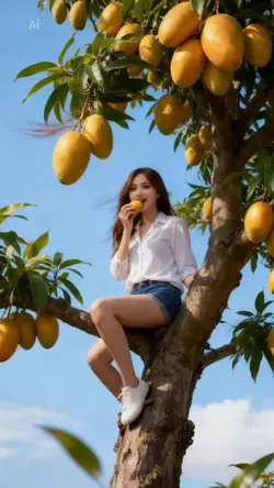 On a mango tree