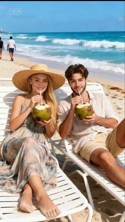 Ai couple beach 