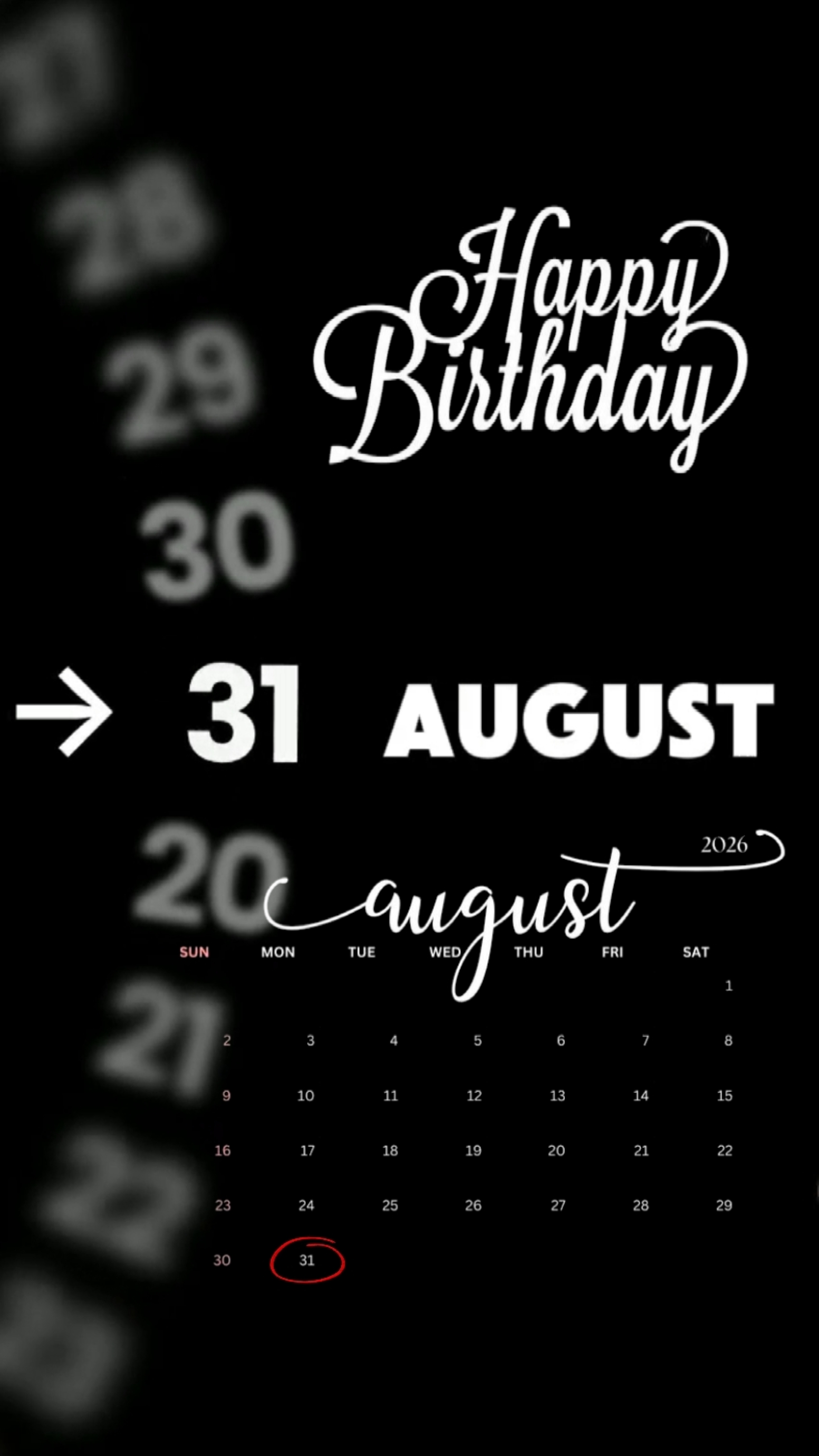 ANNIVERSAIRE 31 AOÛT 