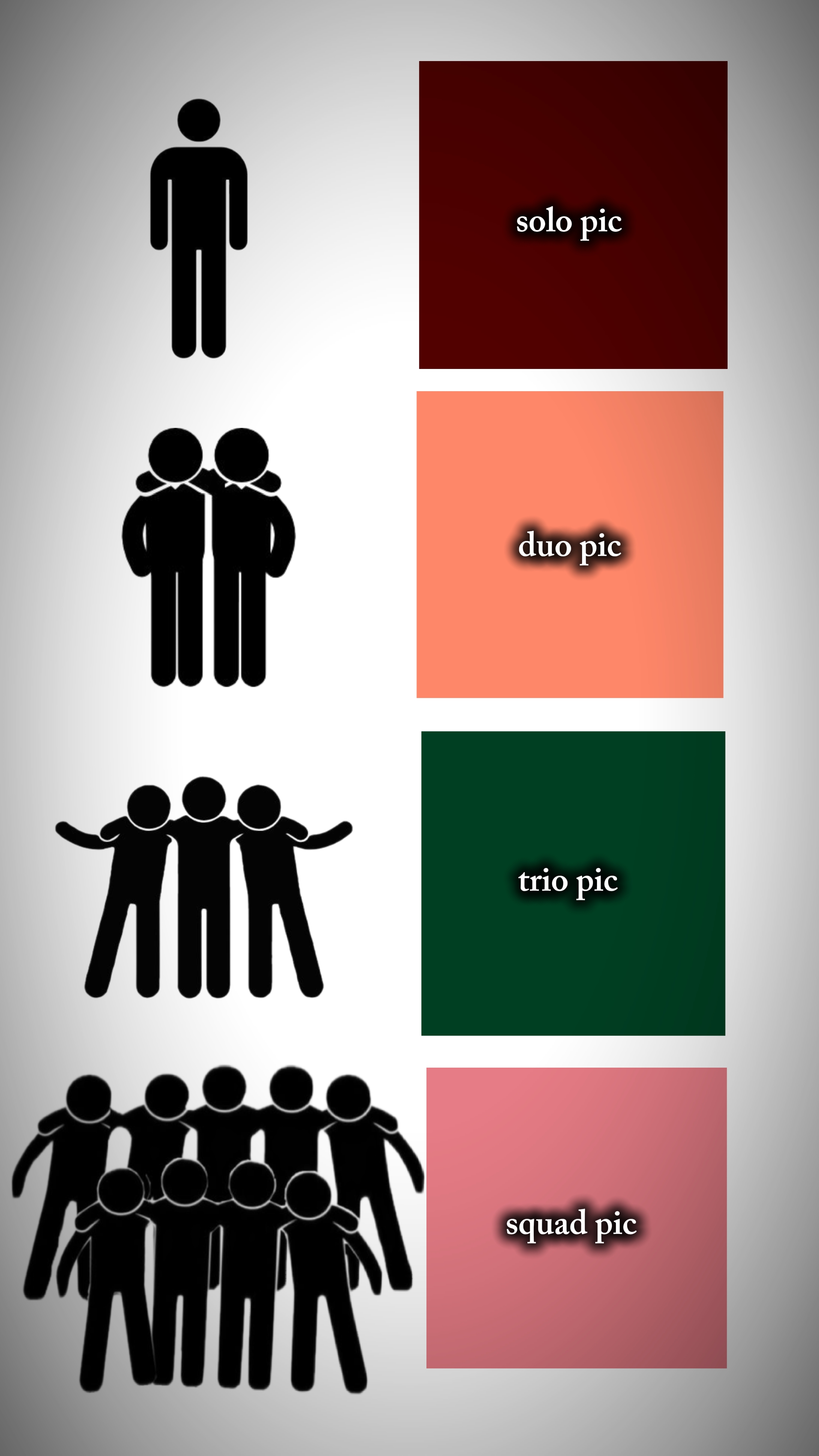 Solo,duo,trio,squad