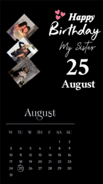 HBD sister 25 August