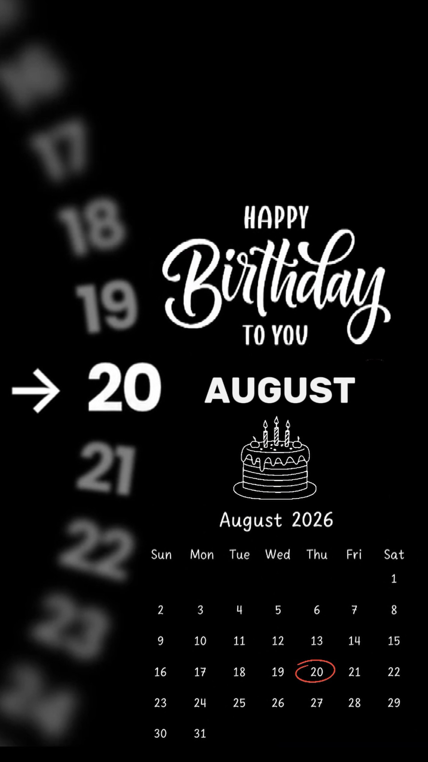 BIRTHDAY 20 AUGUST