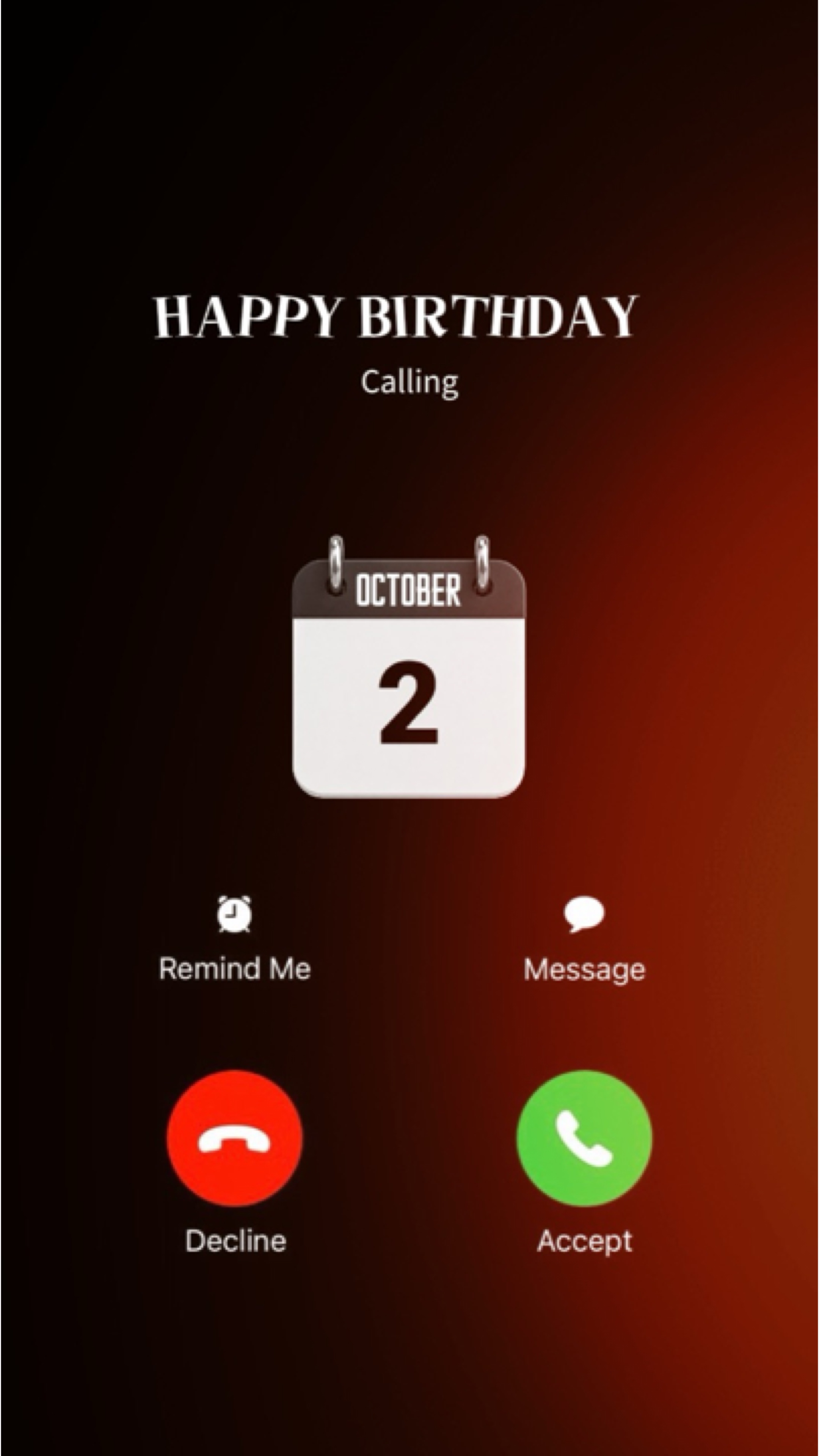 ANNIVERSAIRE LE 2 OCTOBRE