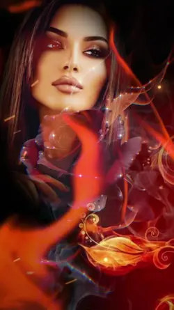 Rose on fire