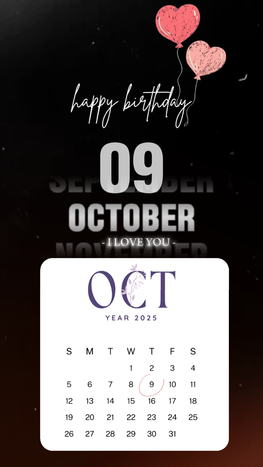 HBD 09 OCTOBER