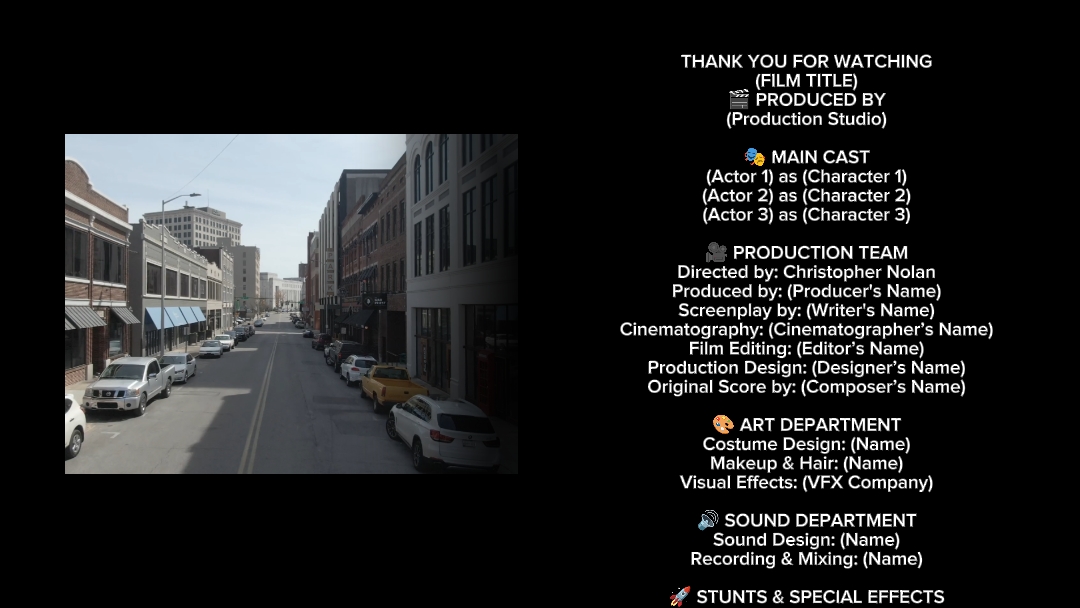 OUTRO CREDITS FILM