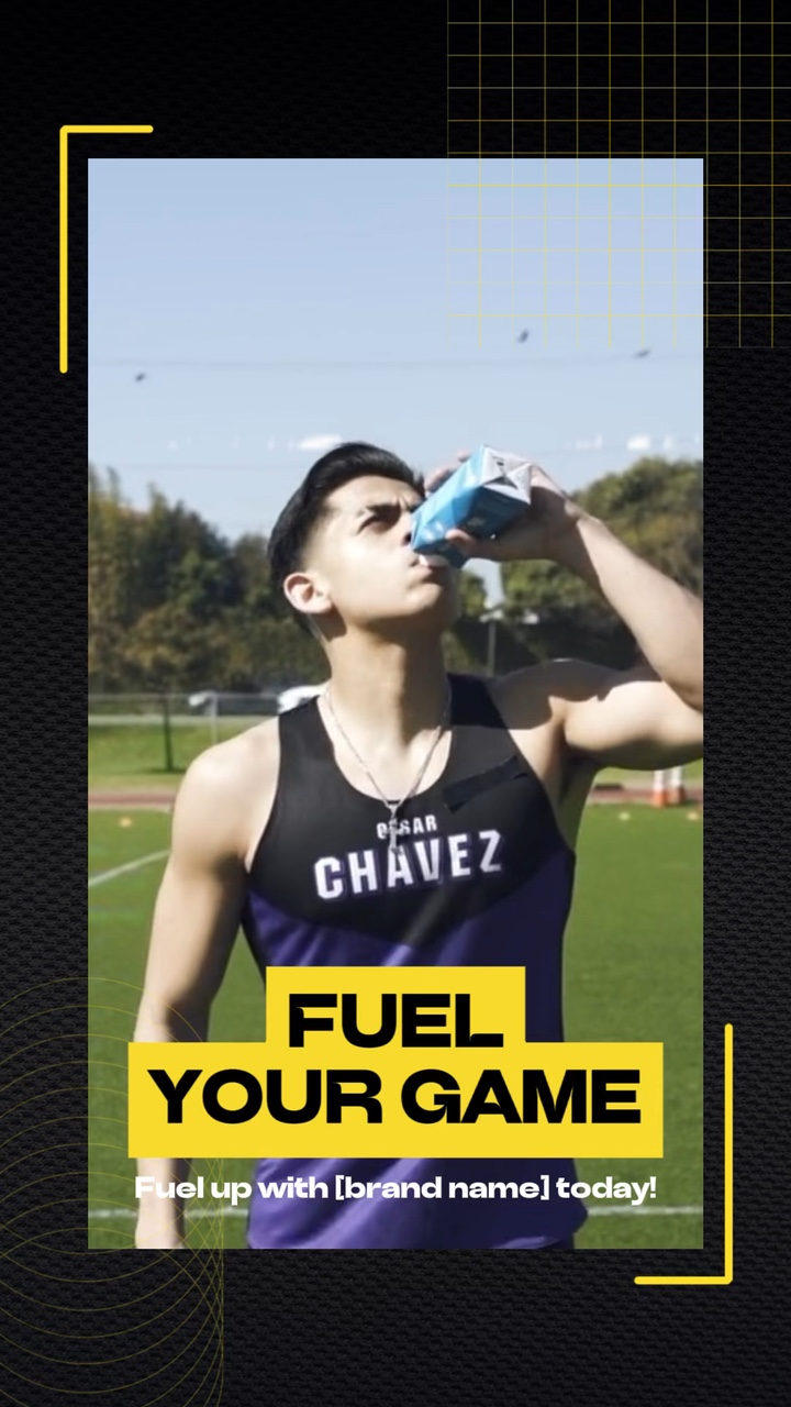 Tampilan Produk Minuman Energi Olahraga Template Promo Industri Makanan Olahraga 
