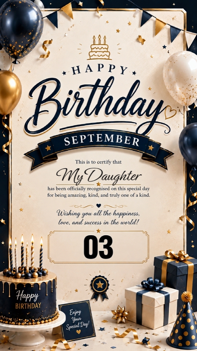 HBD DAUGHTER 3 SEPT