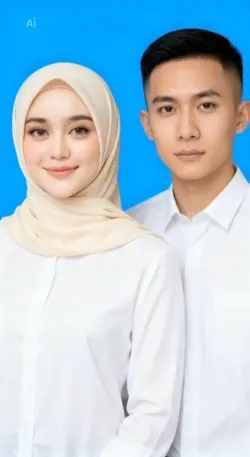 couple latar biru