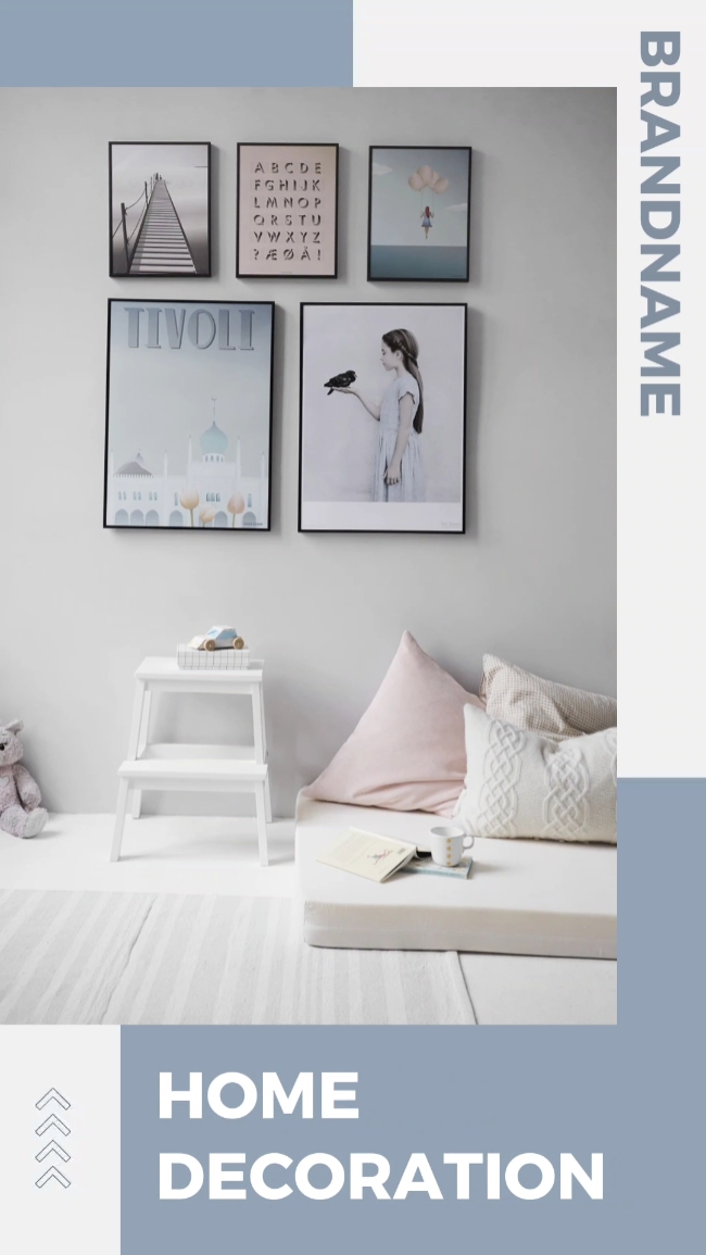 Venta De Decoración Del Hogar, Estilo Minimalista, 50% De Descuento, Azul Blanco 