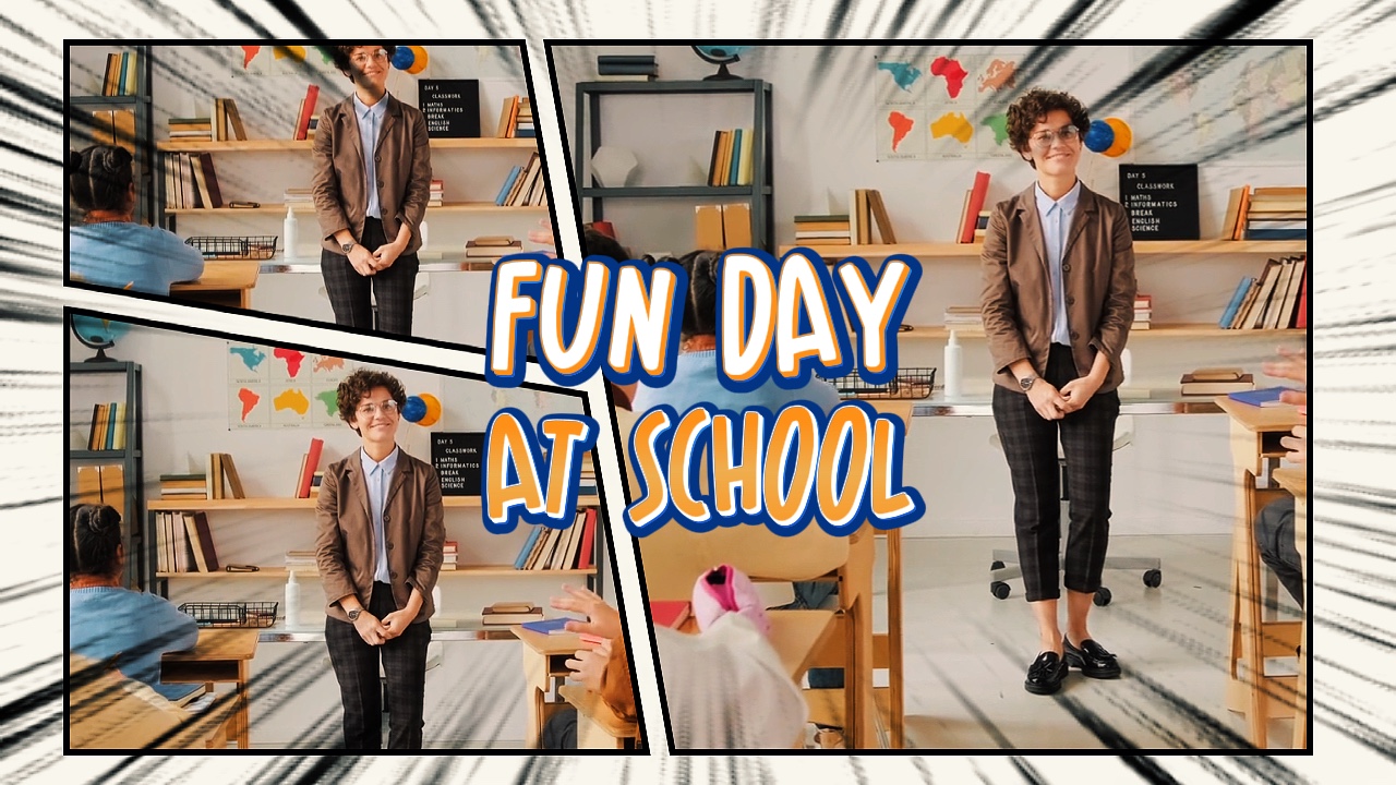 Lustiger Tag in der Schule 
