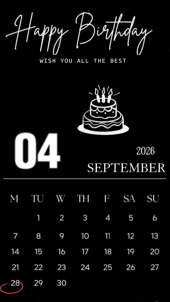 BIRTHDAY 4 SEPTEMBER