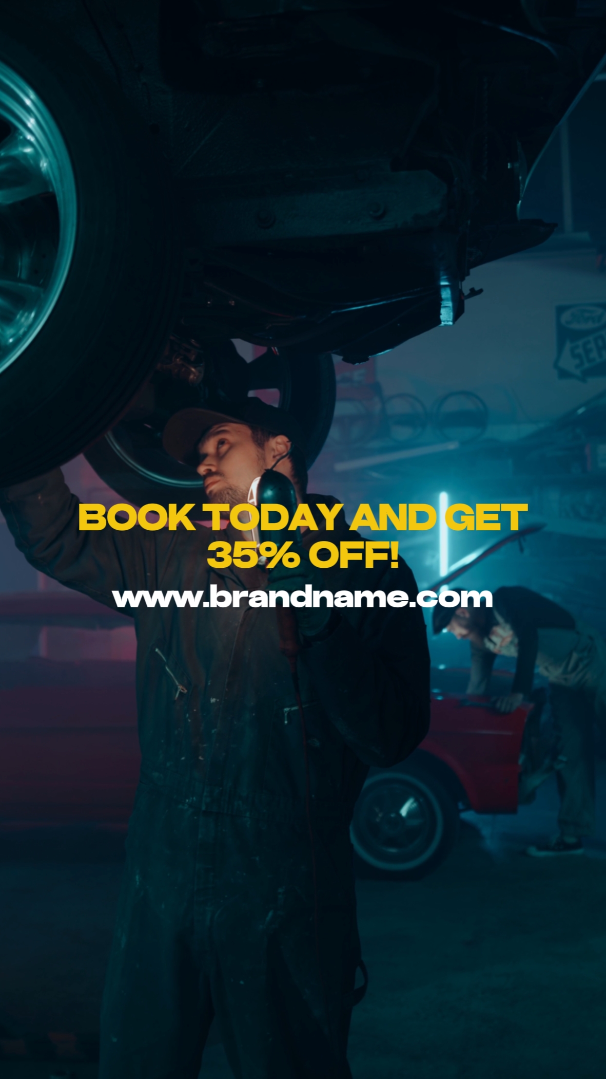 Annonces promotionnelles de voiture de réparation de transition