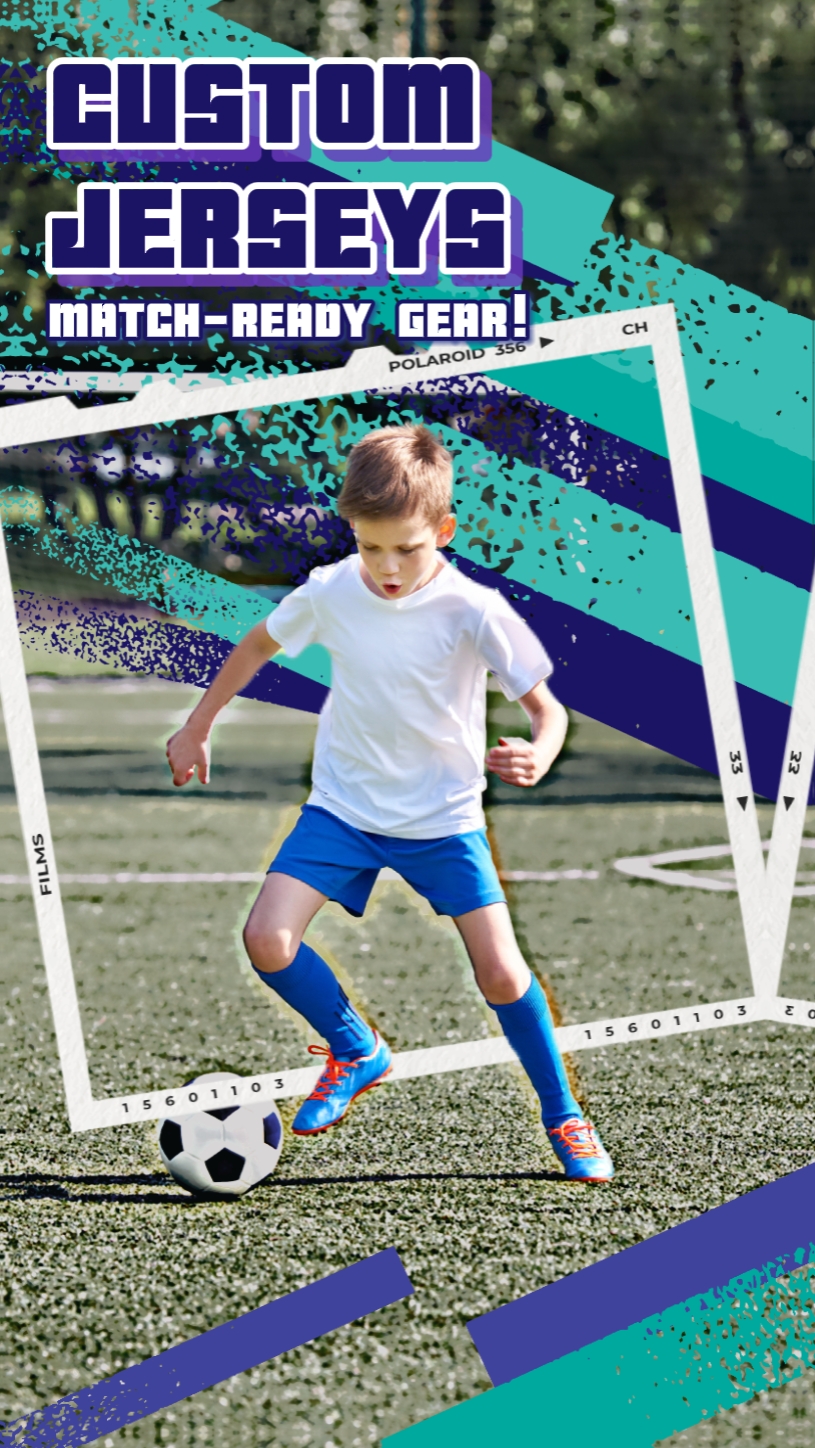 Plantillas de camisetas de fútbol dinámicas azul verde
