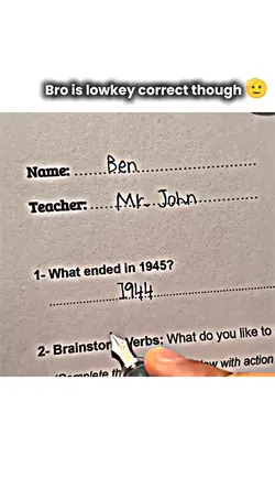 Ben's exam paper