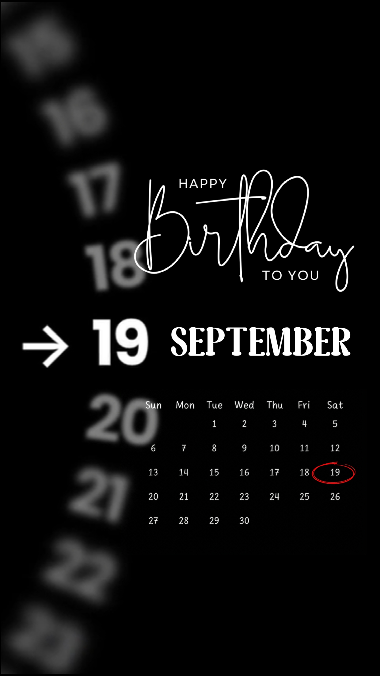 Geburtstag 19. September