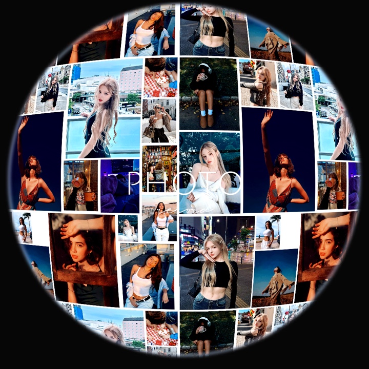 Rotating photo wall
