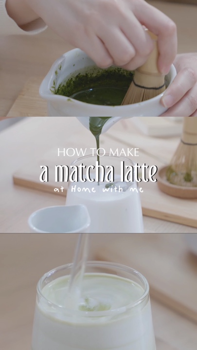 Faça matcha latte 