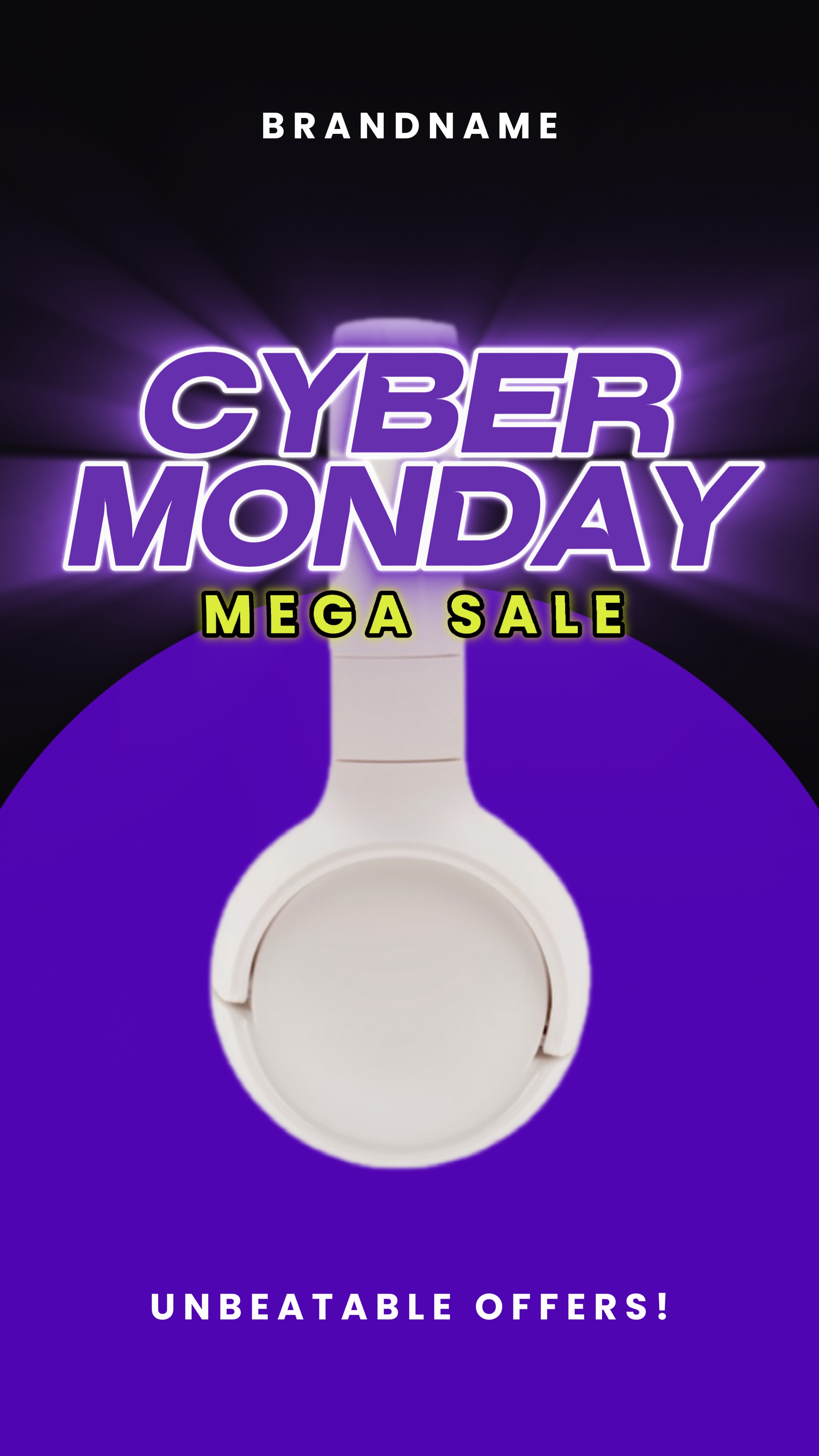 Cyber Monday Creative Modern Style Headphone Promo Ads
