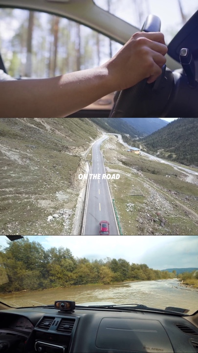 On the road driving 